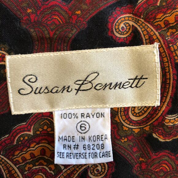 VTG 90s Susan Bennett Tapestry Paisley Jacket Baroque Boho Western Blazer Small - Picture 7 of 9